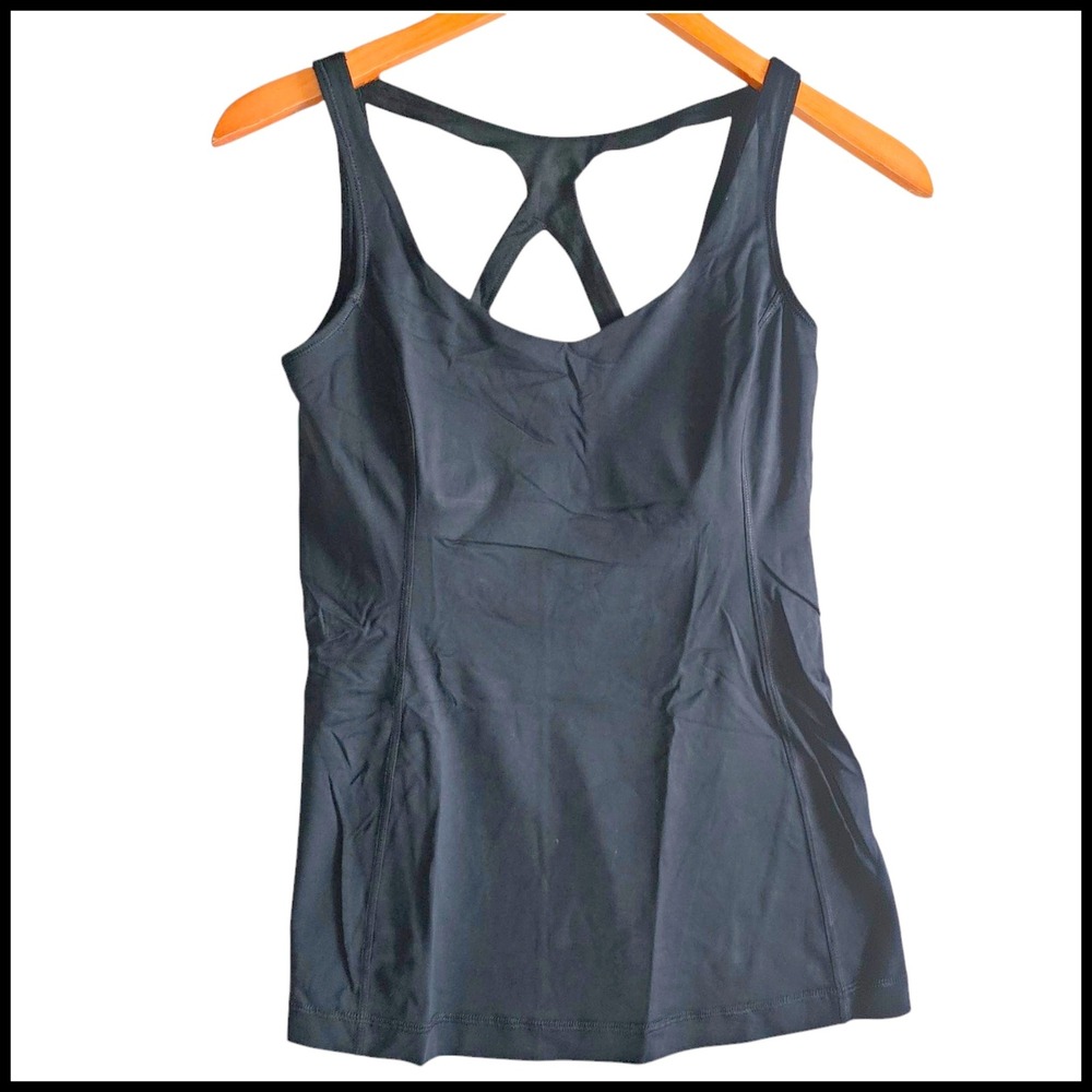 Lululemon Workout Optimal Tank Top Criss Cross Back Athletic Black Size 6